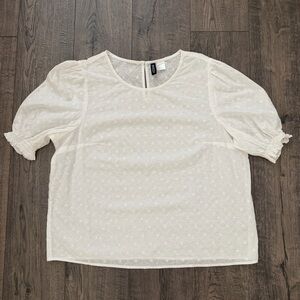 H&M White Puff Sleeve Blouse